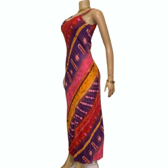 Vintage Hilo Hattie Original Maxi Dress Hawaiian l Orange Aloha Sunset S… - Picture 3 of 12